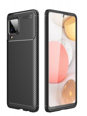 Newface Samsung Galaxy A22 Kılıf Auto Focus Karbon Kapak - Siyah