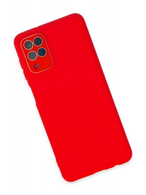 Newface Samsung Galaxy A22 Kılıf Lansman Glass Kapak - Kırmızı