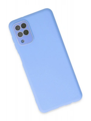 Newface Samsung Galaxy A22 Kılıf Lansman Glass Kapak - Mavi