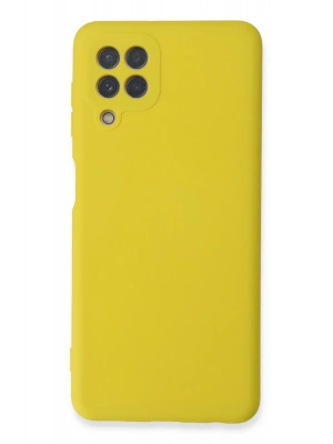 Newface Samsung Galaxy A22 Kılıf Nano içi Kadife Silikon - Sarı