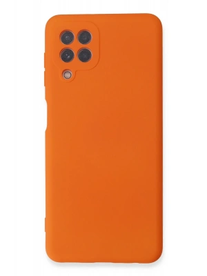 Newface Samsung Galaxy A22 Kılıf Nano içi Kadife Silikon - Turuncu