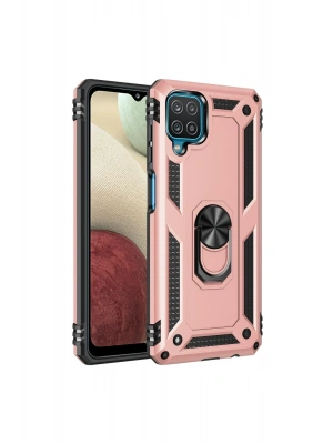 Newface Samsung Galaxy A22 Kılıf Sofya Yüzüklü Silikon Kapak - Rose