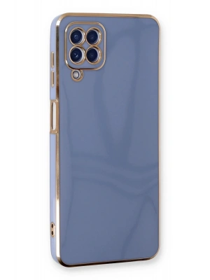 Newface Samsung Galaxy A22 Kılıf Volet Silikon - Mavi