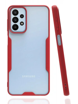 Newface Samsung Galaxy A23 4G Kılıf Platin Silikon - Kırmızı