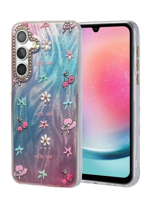 Newface Samsung Galaxy A24 4G Kılıf Blade Aynalı Desenli Kapak - Desen 4