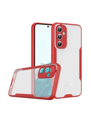 Newface Samsung Galaxy A24 4G Kılıf Platin Silikon - Kırmızı