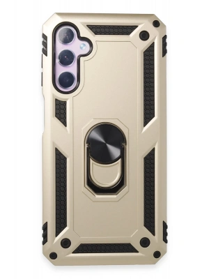 Newface Samsung Galaxy A24 4G Kılıf Sofya Yüzüklü Silikon Kapak - Gold