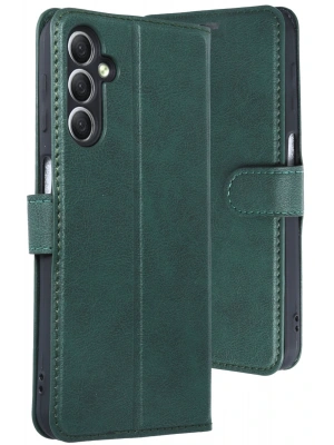 Newface Samsung Galaxy A24 4G Kılıf Trend S Plus Kapaklı Kılıf - Yeşil