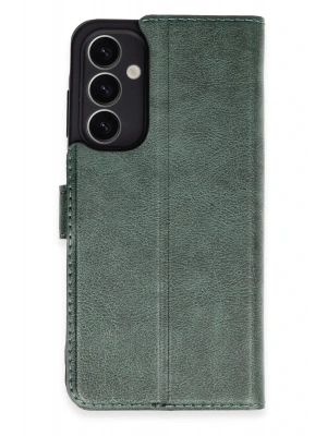 Newface Samsung Galaxy A25 5G Kılıf Trend S Plus Kapaklı Kılıf - Yeşil