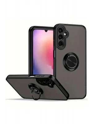 Newface Samsung Galaxy A26 Kılıf Montreal Yüzüklü Silikon Kapak - Siyah