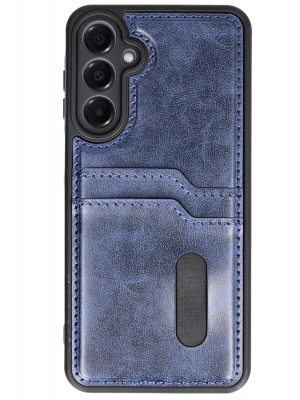 Newface Samsung Galaxy A26 Kılıf Sara Kartvizitli Deri Kılıf - Lacivert