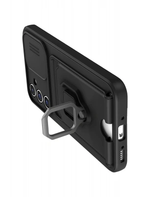 Newface Samsung Galaxy A26 Kılıf Zuma Kartvizitli Yüzüklü Silikon - Siyah