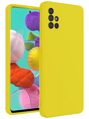 Newface Samsung Galaxy A31 Kılıf Nano içi Kadife Silikon - Sarı