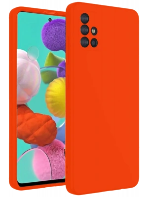 Newface Samsung Galaxy A31 Kılıf Nano içi Kadife Silikon - Turuncu