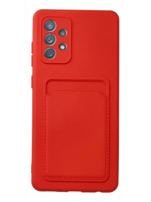 Newface Samsung Galaxy A32 Kılıf Kelvin Kartvizitli Silikon - Kırmızı