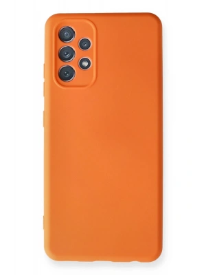Newface Samsung Galaxy A32 Kılıf Nano içi Kadife Silikon - Turuncu