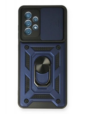 Newface Samsung Galaxy A32 Kılıf Pars Lens Yüzüklü Silikon - Lacivert