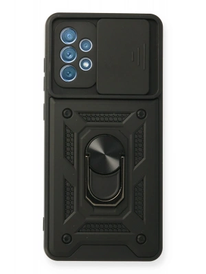 Newface Samsung Galaxy A32 Kılıf Pars Lens Yüzüklü Silikon - Siyah