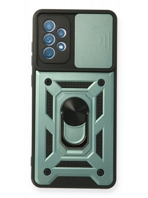 Newface Samsung Galaxy A32 Kılıf Pars Lens Yüzüklü Silikon - Yeşil