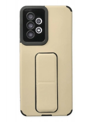 Newface Samsung Galaxy A33 5G Kılıf Mega Standlı Silikon - Gold