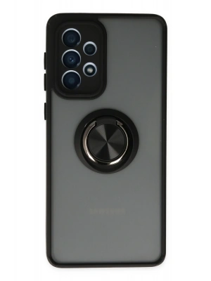 Newface Samsung Galaxy A33 5G Kılıf Montreal Yüzüklü Silikon Kapak - Siyah
