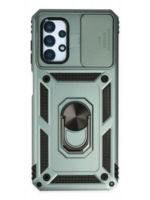 Newface Samsung Galaxy A33 5G Kılıf Pars Lens Yüzüklü Silikon - Yeşil