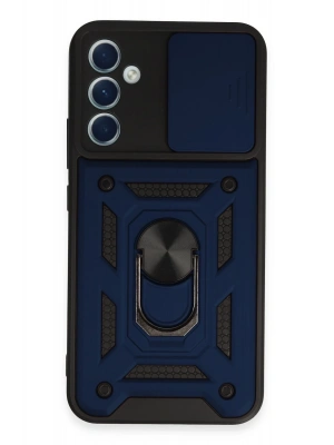 Newface Samsung Galaxy A34 5G Kılıf Pars Lens Yüzüklü Silikon - Lacivert