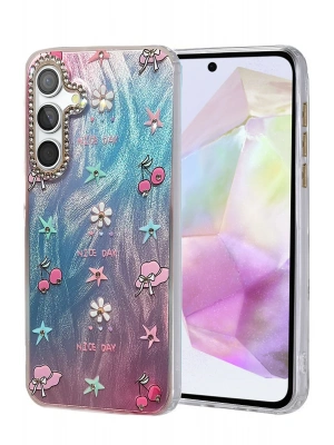 Newface Samsung Galaxy A35 5G Kılıf Blade Aynalı Desenli Kapak - Desen 4