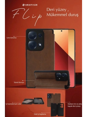 Newface Samsung Galaxy A35 5G Kılıf Flip Cover - Taba