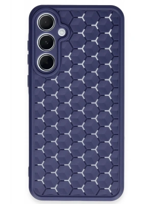 Newface Samsung Galaxy A35 5G Kılıf Petek Silikon Kapak - Lacivert