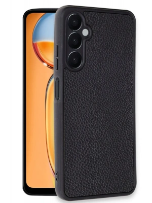 Newface Samsung Galaxy A36 Kılıf Aras Deri Kapak - Siyah