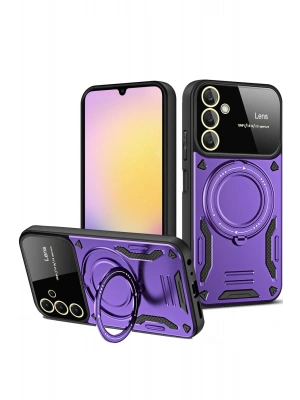 Newface Samsung Galaxy A36 Kılıf Joy Lens Standlı Kapak - Mor