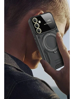 Newface Samsung Galaxy A36 Kılıf Joy Lens Standlı Kapak - Mor