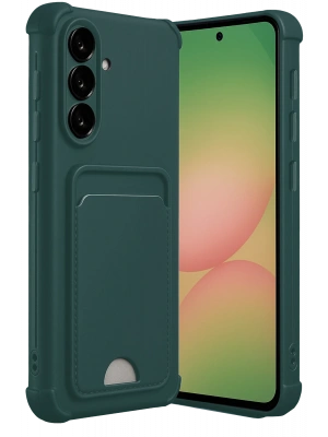 Newface Samsung Galaxy A36 Kılıf Kelvin Kartvizitli Silikon - Koyu Yeşil