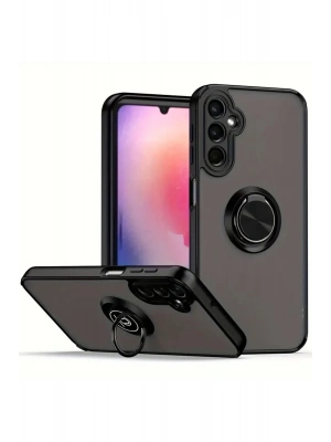 Newface Samsung Galaxy A36 Kılıf Montreal Yüzüklü Silikon Kapak - Siyah