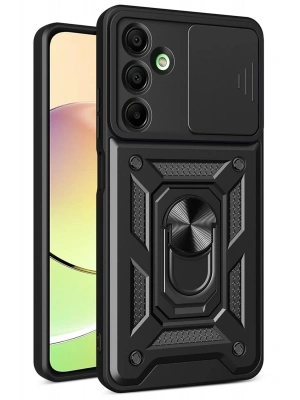 Newface Samsung Galaxy A36 Kılıf Pars Lens Yüzüklü Silikon - Siyah