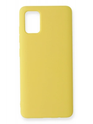 Newface Samsung Galaxy A51 Kılıf Nano içi Kadife Silikon - Sarı
