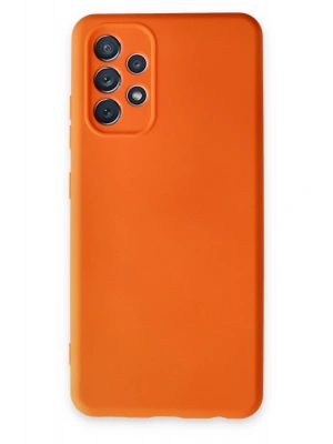 Newface Samsung Galaxy A52 Kılıf Nano içi Kadife Silikon - Turuncu