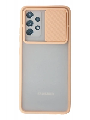 Newface Samsung Galaxy A52 Kılıf Palm Buzlu Kamera Sürgülü Silikon - Pembe