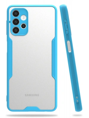 Newface Samsung Galaxy A52 Kılıf Platin Silikon - Mavi