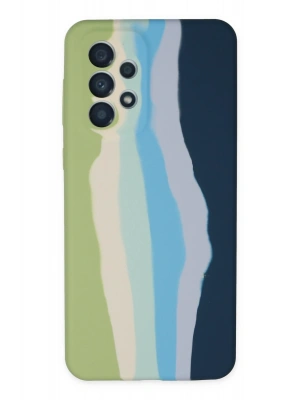 Newface Samsung Galaxy A53 5G Kılıf Ebruli Lansman Silikon - Yeşil-Koyu Yeşil