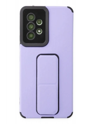 Newface Samsung Galaxy A53 5G Kılıf Mega Standlı Silikon - Lila