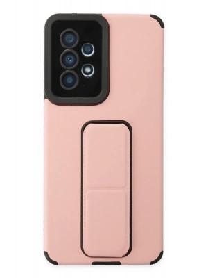 Newface Samsung Galaxy A53 5G Kılıf Mega Standlı Silikon - Pudra