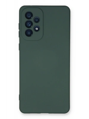 Newface Samsung Galaxy A53 5G Kılıf Nano içi Kadife Silikon - Koyu Yeşil