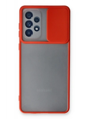 Newface Samsung Galaxy A53 5G Kılıf Palm Buzlu Kamera Sürgülü Silikon - Kırmızı