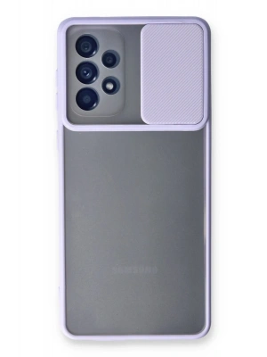 Newface Samsung Galaxy A53 5G Kılıf Palm Buzlu Kamera Sürgülü Silikon - Lila