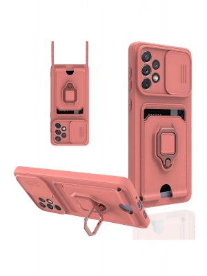 Newface Samsung Galaxy A53 5G Kılıf Zuma Kartvizitli Yüzüklü Silikon - Pembe