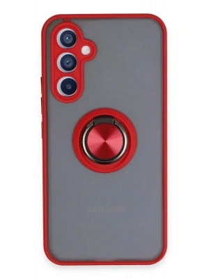 Newface Samsung Galaxy A54 5G Kılıf Montreal Yüzüklü Silikon Kapak - Kırmızı