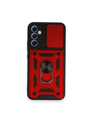 Newface Samsung Galaxy A54 5G Kılıf Pars Lens Yüzüklü Silikon - Kırmızı