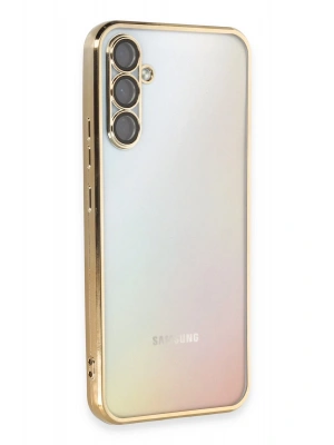 Newface Samsung Galaxy A54 5G Kılıf Razer Lensli Silikon - Gold